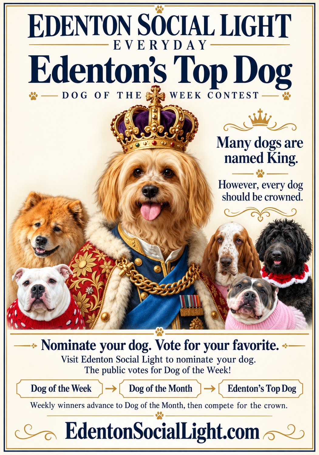 Edenton's Top Dog — Dog of the Week Contest poster